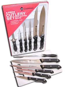 Gourmet Traditions 7~ Piece Knife Set w/Cutting Board ~ Sealed New