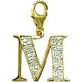 14k Yellow Gold 1/10ct TDW Diamond Letter 'M' Charm (H-I/J, I2 ...