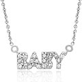 Icz Stonez Sterling Silver Cubic Zirconia 'Baby' Necklace