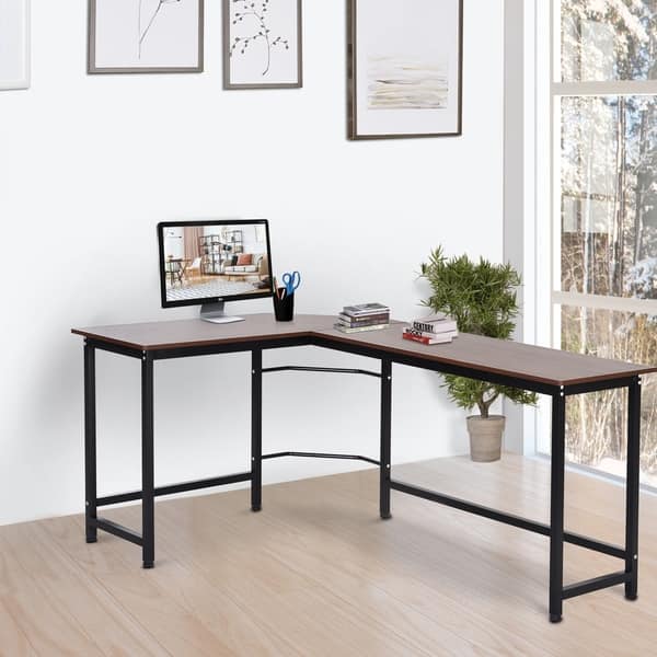 Shop Vinsetto Wood Metal Modern L Shape Corner Computer Desk