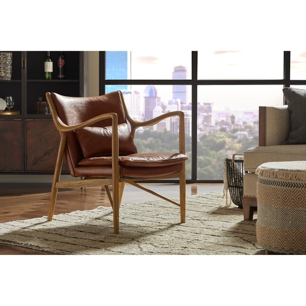 overstock leather accent chair