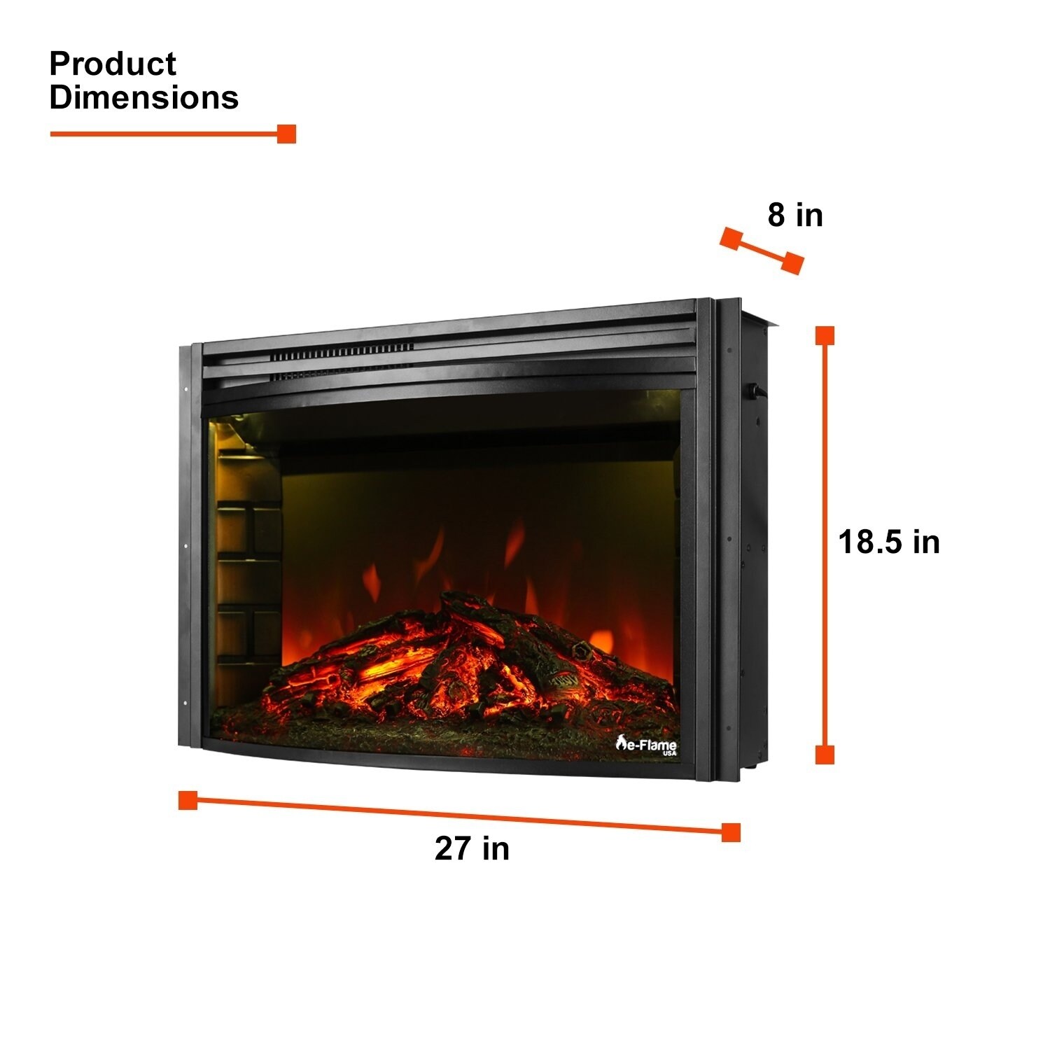 e-Flame USA Quebec 27-inch Electric Fireplace Insert - Bed Bath u0026 Beyond -  30016086