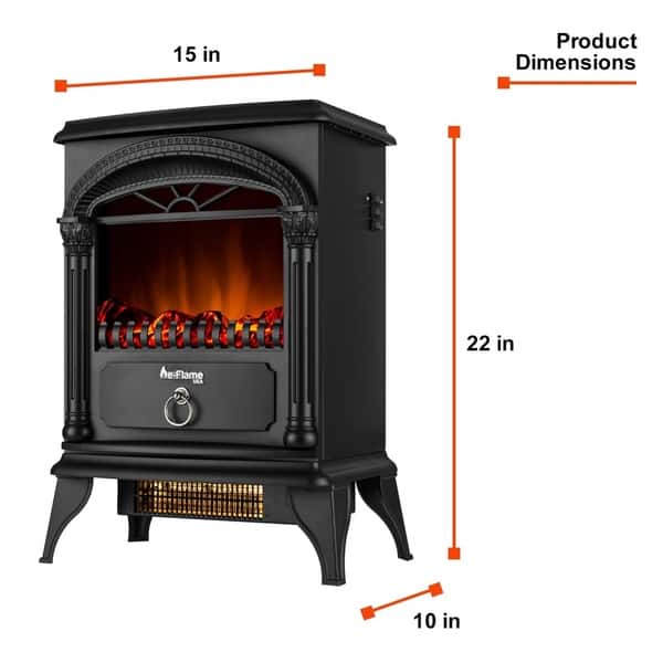 dimension image slide 2 of 4, Hamilton Portable Electric Fireplace by e-Flame USA