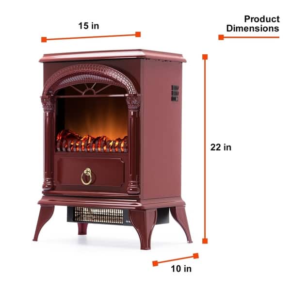 dimension image slide 3 of 4, Hamilton Portable Electric Fireplace by e-Flame USA