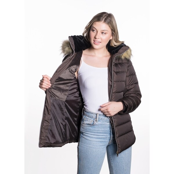 womens mid length puffer coat