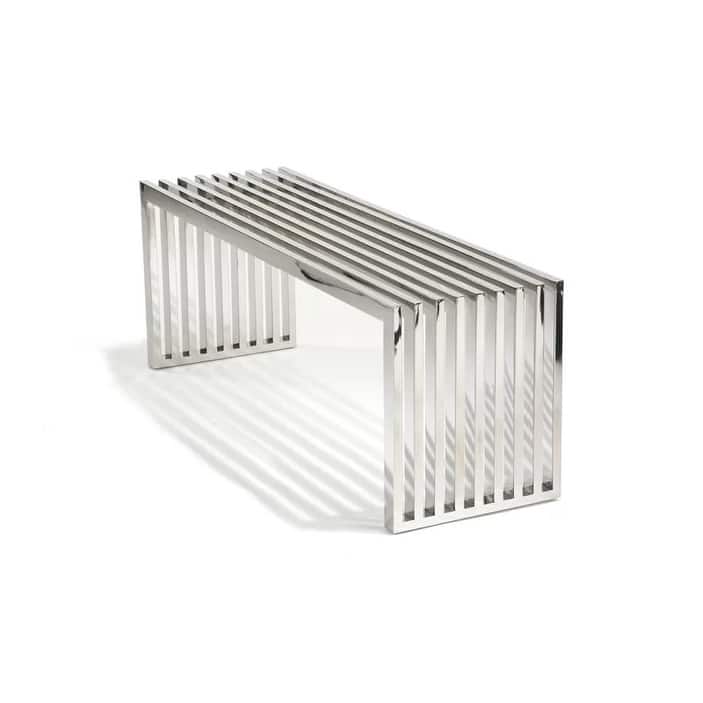 Gridiron Stainless Steel Bench in Silver (4ft) - Silver
