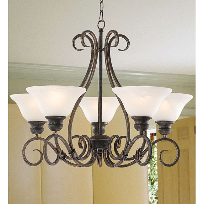 Iron 5 light Hanging Chandelier