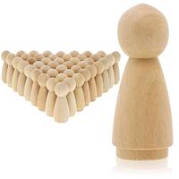 Bright Creations 50-Pack Unfinished Wood Peg Woman Doll Bodies for DIY Crafts