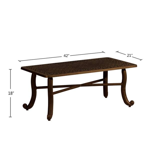 Shop Outdoor Patio Table 2 Pcs Rectangle Cast Aluminum Coffee