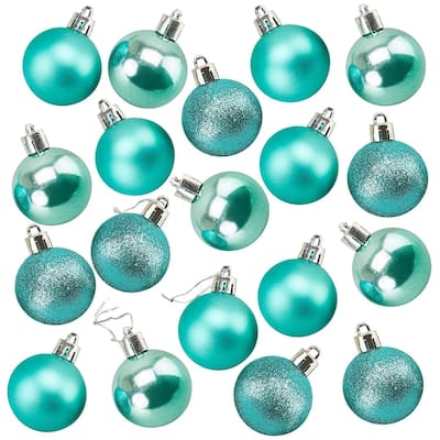 48 Pack Mini Shatterproof Glitter Christmas Tree Ball Ornaments Decoration Decor