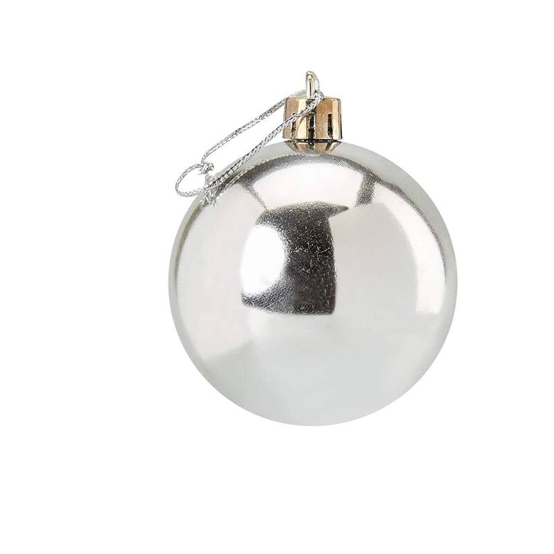48-Pack Christmas Tree Ornaments Silver/Blue Shatterproof Small Balls Decoration