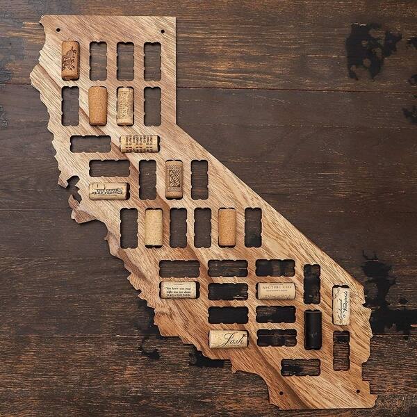 Shop California Map Wood Wine Cork Holder Board For Wall Decor