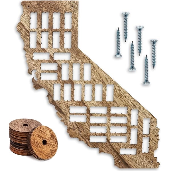 Shop California Map Wood Wine Cork Holder Board For Wall Decor