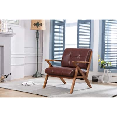 Carson Carrington Hocklehult Tufted PU Leather Accent Slipper Chair