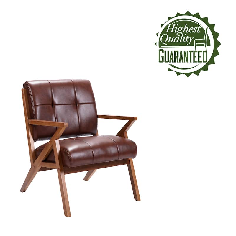 Carson Carrington Hocklehult Tufted PU Leather Accent Slipper Chair