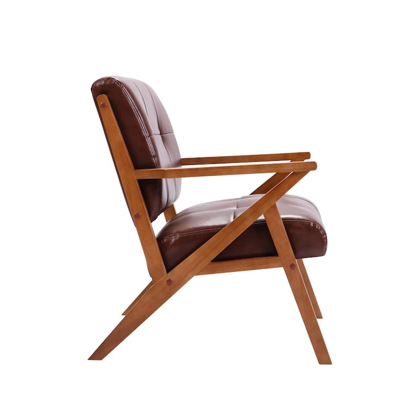 Carson Carrington Hocklehult Tufted PU Leather Accent Slipper Chair