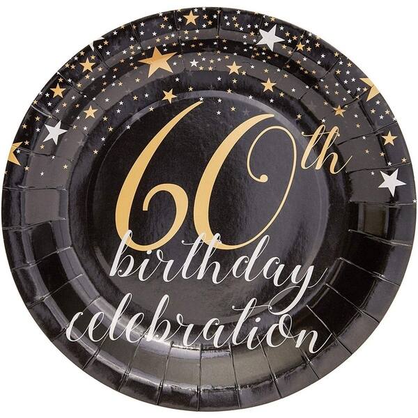 Sparkle and Bash 60th Birthday Paper Plates (80 Count), 9