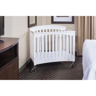 Royale Folding Fixed-Side Compact Crib, Slatted w/ 4" Casters