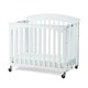 preview thumbnail 2 of 4, Royale Folding Fixed-Side Compact Crib, Slatted w/ 4" Casters