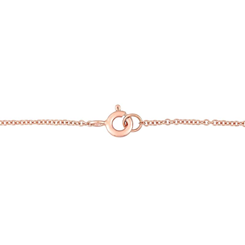 Miadora 14k Rose Gold 1/10ct TDW Diamond Triple Flower Necklace