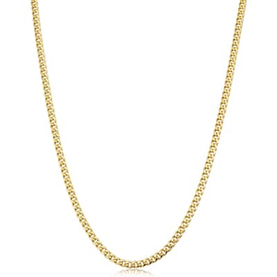 14k Yellow Gold 2.8 mm Semi-solid Miami Cuban Link Necklace