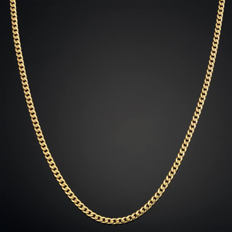 14k Yellow Gold 2.8 mm Semi-solid Miami Cuban Link Necklace