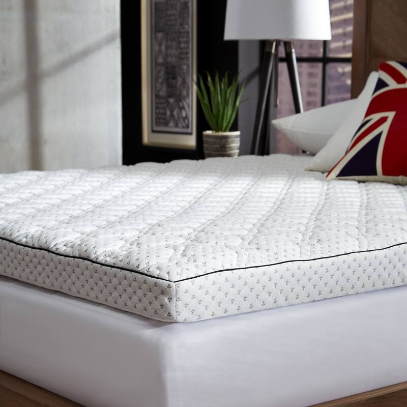 Kensington Manor by Behrens 3 inch Charcoal Infused Memory Foam Supreme Mattress Topper