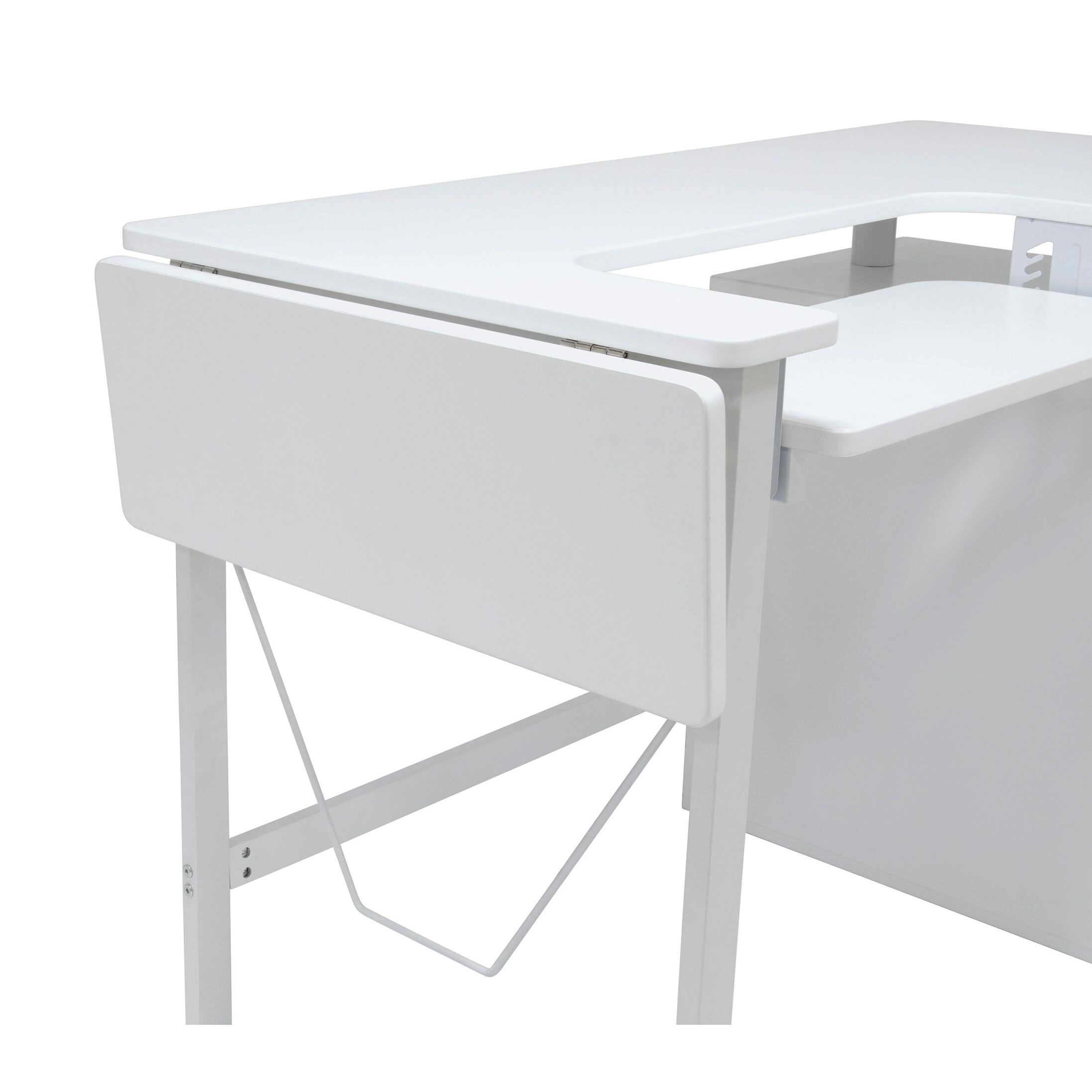 Shop Sew Ready Pro Line Craft Sewing Office Desk With Drawer And Sliding Shelf In Storage Cabinet In White On Sale Overstock 30023954