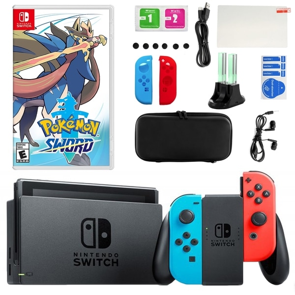 Shop Nintendo Switch in Neon with Pokemon Sword and ...