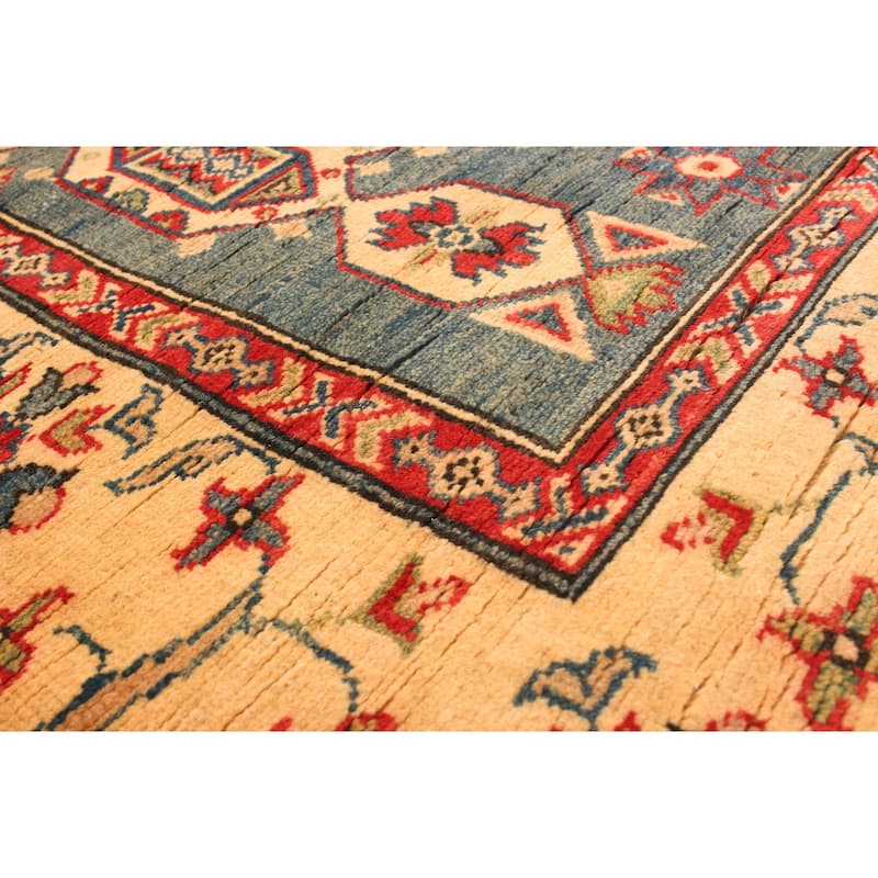 Hand-knotted Finest Gazni Blue, Red Wool Rug - 5'1" x 6'8"/5'1 x 6'8