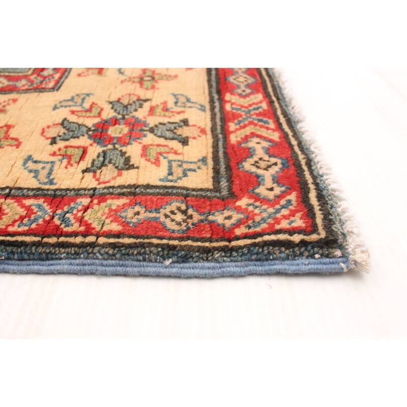 Hand-knotted Finest Gazni Blue, Red Wool Rug - 5'1" x 6'8"/5'1 x 6'8