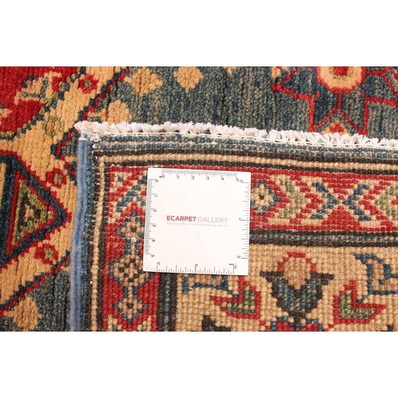Hand-knotted Finest Gazni Blue, Red Wool Rug - 5'1" x 6'8"/5'1 x 6'8