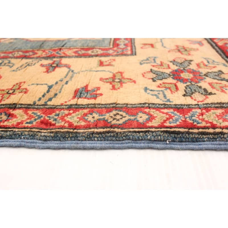 Hand-knotted Finest Gazni Blue, Red Wool Rug - 5'1" x 6'8"/5'1 x 6'8