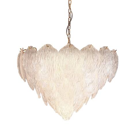 Acanthus Textured Glass Updated Modern Glam Large Chandelier