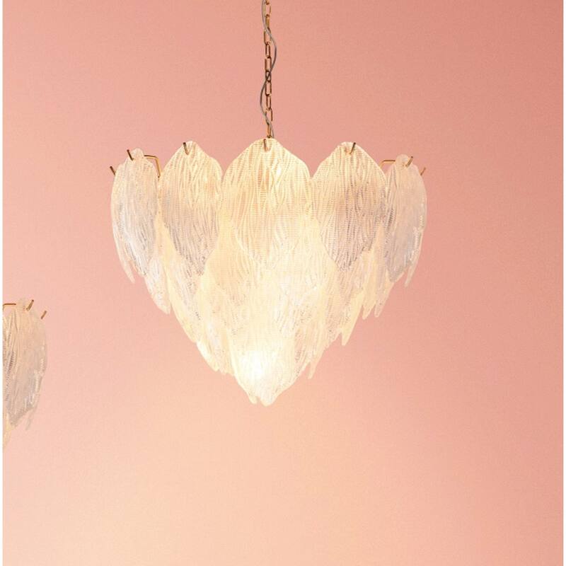 Vintage Like Glass Modern Distressed Gold Small Chandelier