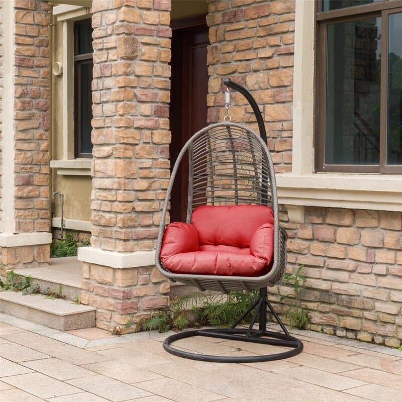 iPatio Aluminum Outdoor Basket Swing Porch Chair