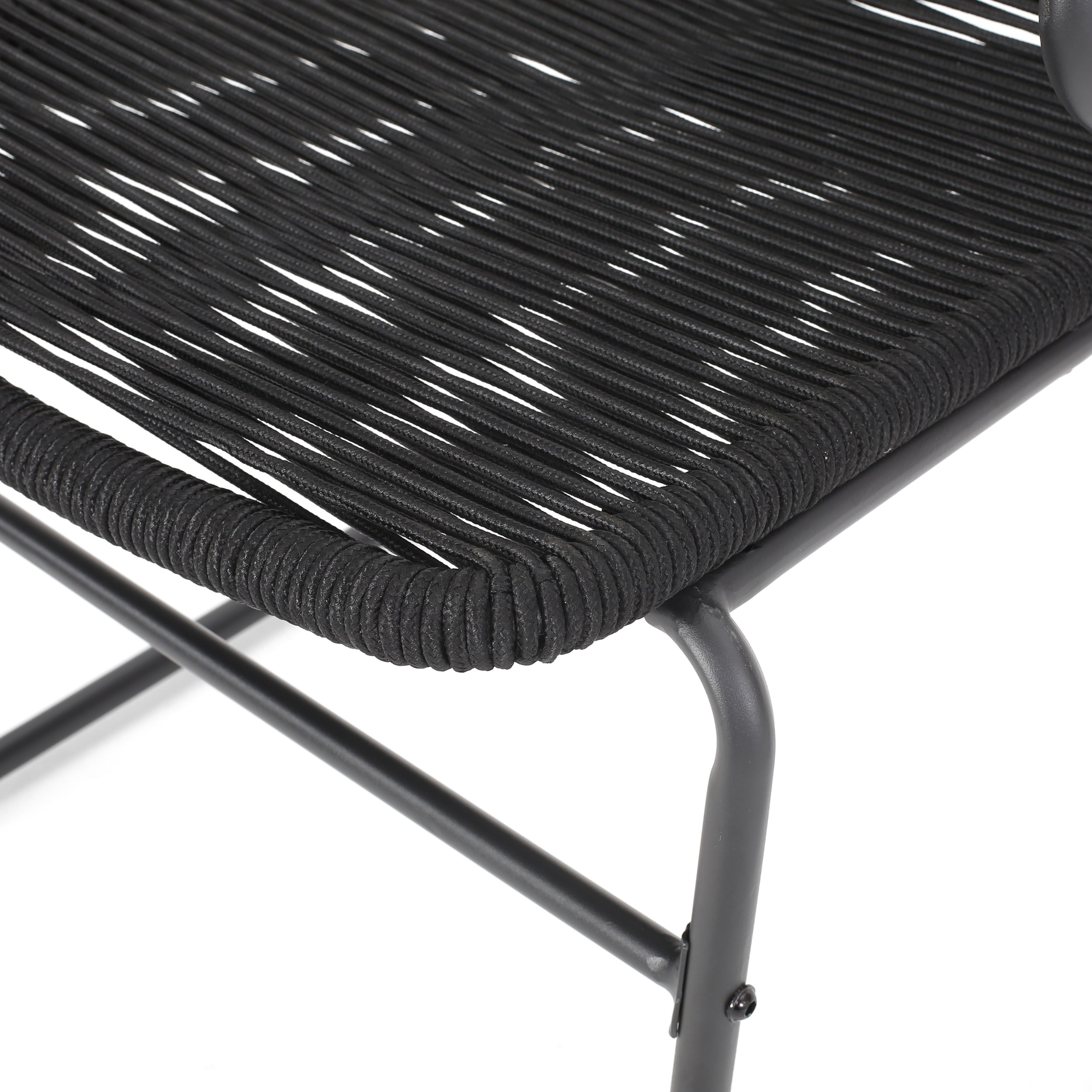 Moonstone Modern Outdoor Rope Weave Chat Set with Side Table by