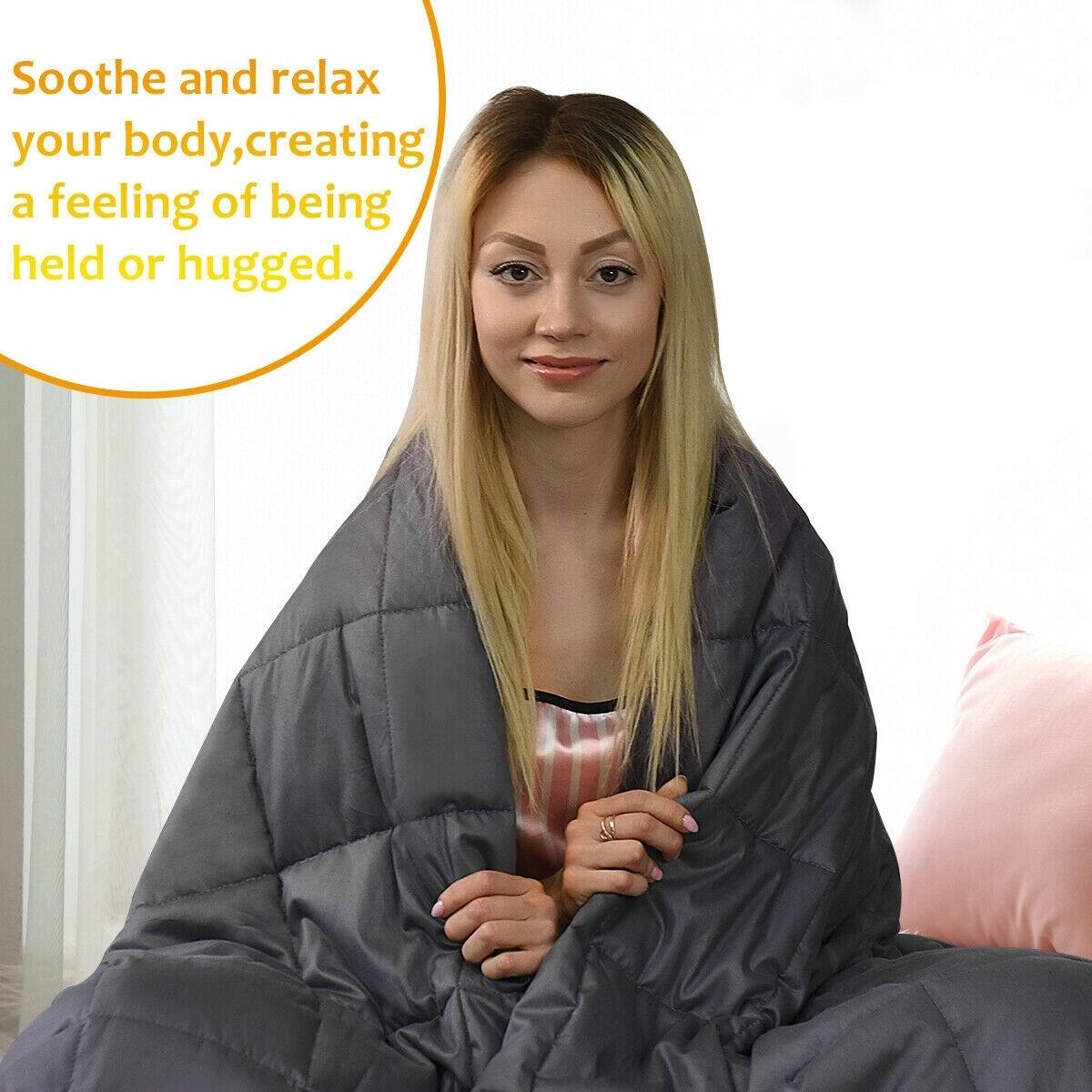 Cotton Weighted Blankets Twin/Full/Queen/King Size Dark Grey Bed Bath