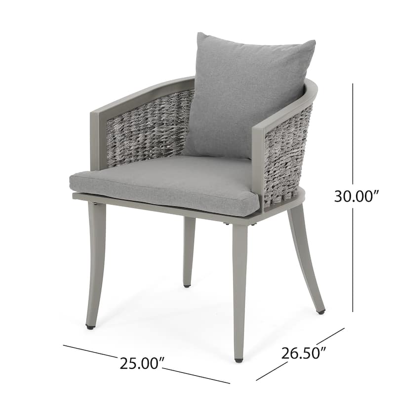 Pebble Outdoor Boho Wicker Club Chair with Cushions (Set of 2) by Christopher Knight Home
