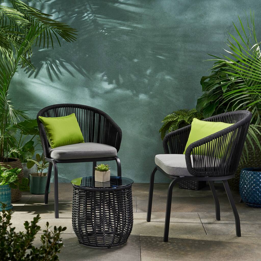 Boynton Outdoor Modern 2 Seater Chat Set by Christopher Knight Home