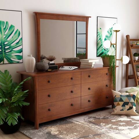 Furniture of America Nisa Brown 2-piece Dresser and Mirror Set
