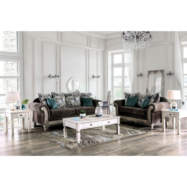 Furniture of America Tuva Grey/Antique White 2-piece Living Room Set. Opens flyout.