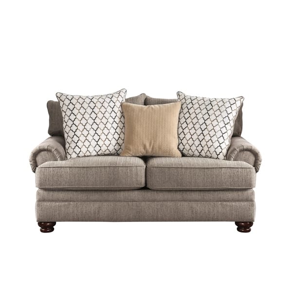 Shop Furniture Of America Liva Transitional Brown 3 Piece Living Room Set Overstock 30031751