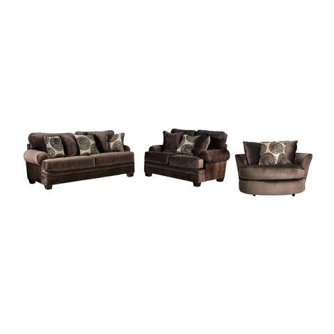 Furniture of America Jeta Contemporary Fabric 3-piece Living Room Set