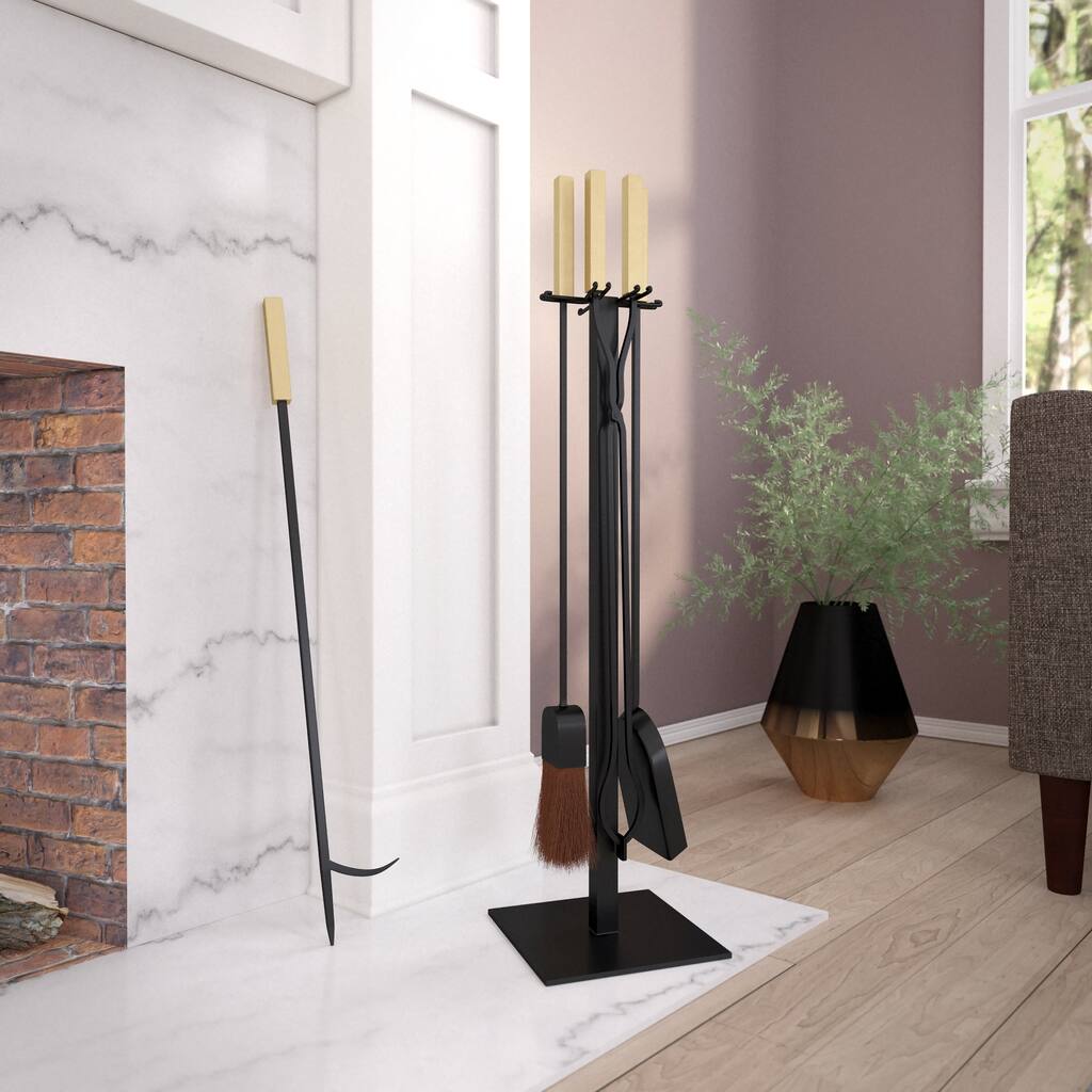 SEI Furniture Vasanta Modern Fireplace Tools (Set of 4) - 32