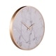 preview thumbnail 4 of 6, Silver Orchid Leander White Marble and Gold Wall Clock