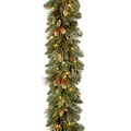 9 ft. Carolina Green Pine Garland with Battery Operated LED Lights (As Is Item)