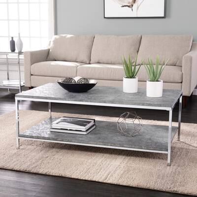 Silver Orchid Levico Faux Concrete Cocktail Table
