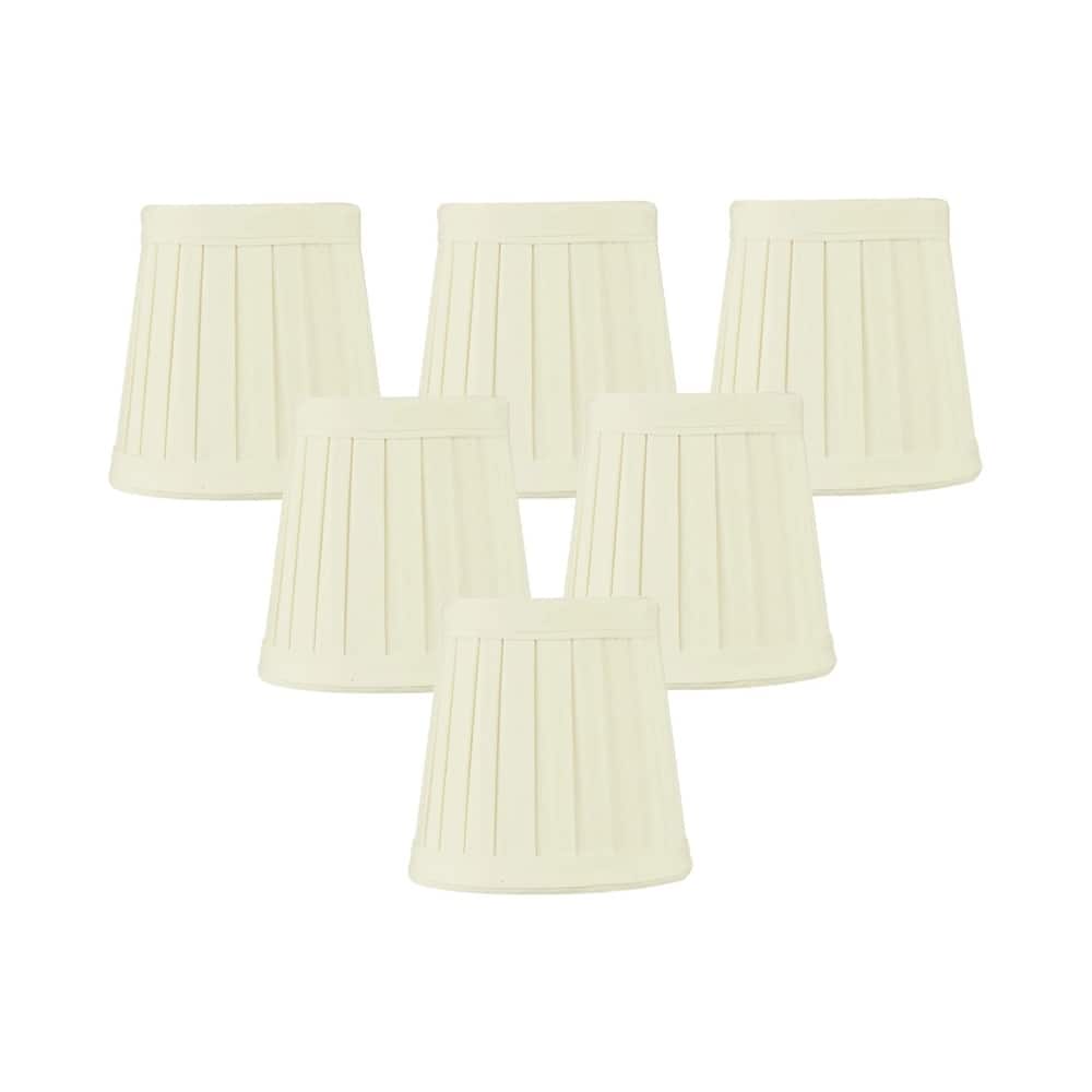 Set of 6 Egg Shell Pleated Clip-on Candelabra Lampshade 3x4x4