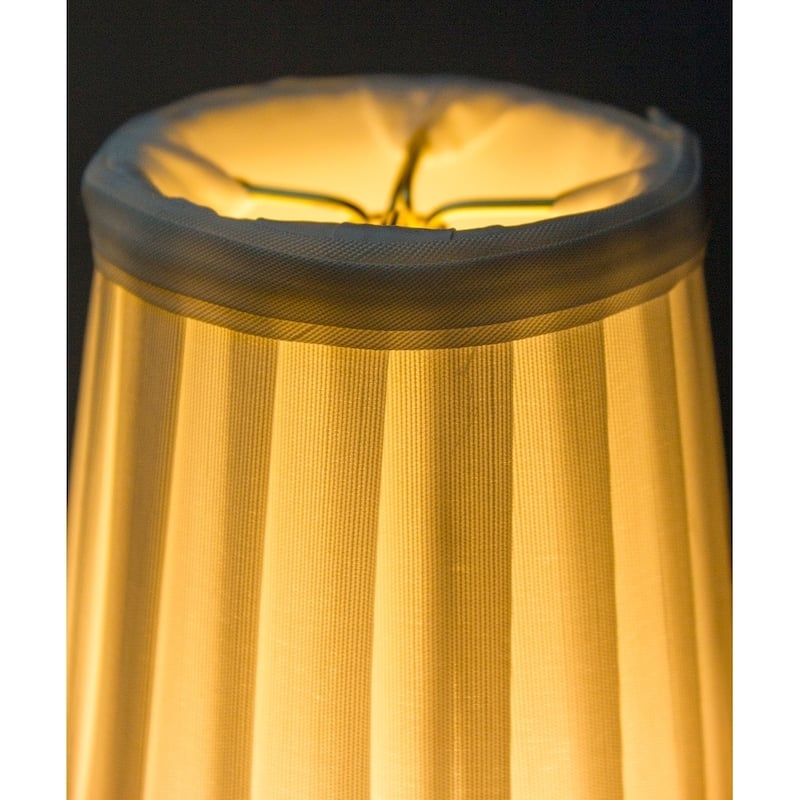 Set of 6 Down White Pleated Clip-on Candelabra Lampshade 3x4x4